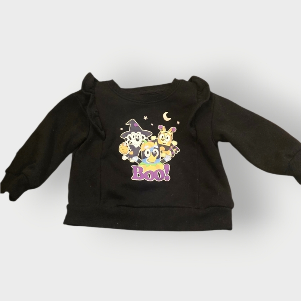 Bluey Jumping Beans Black Sweatshirt Halloween Theme Boo 2T